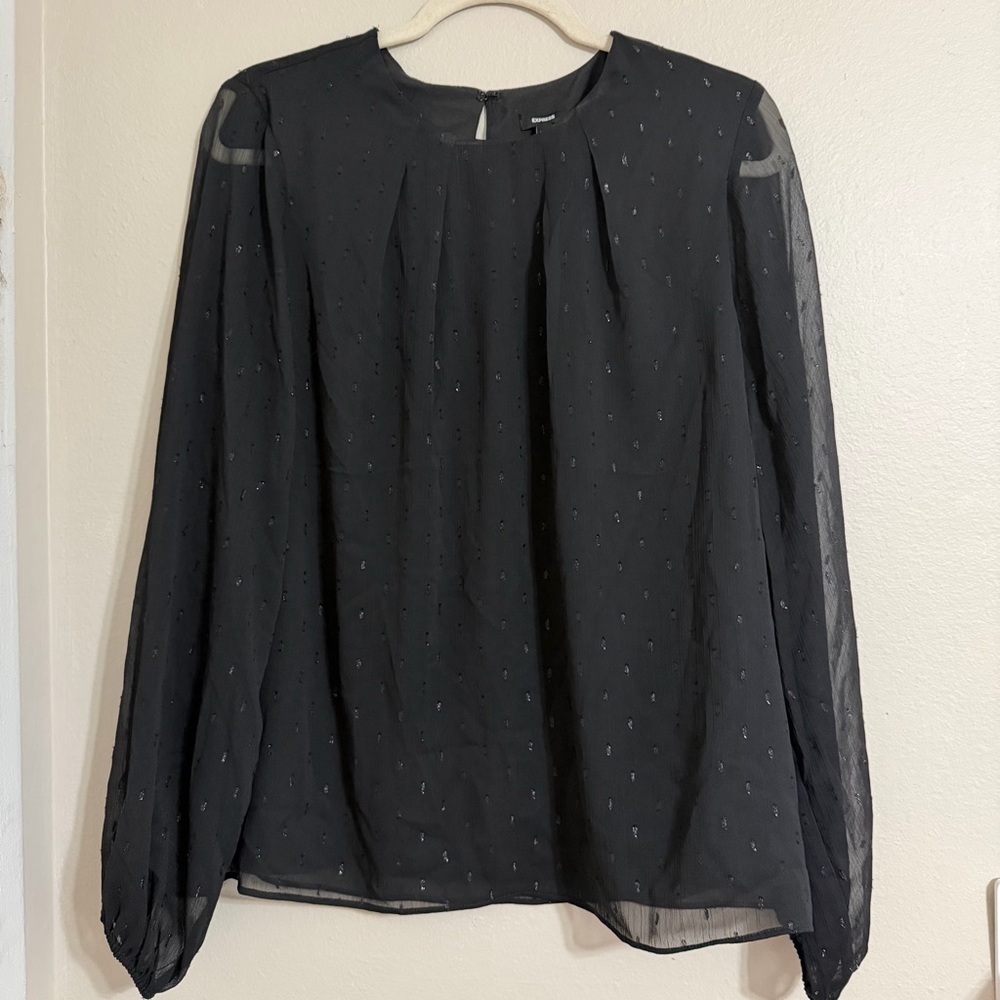 EXPRESS Elegant Black Sheer Women's Top